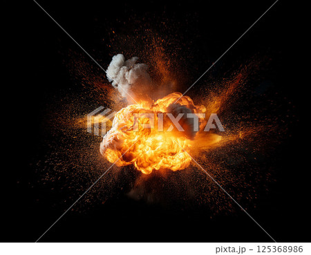 Shockwave Burst as Power of Fiery Explosion Shockwave Burst as Power of Fiery Explosion 125368986