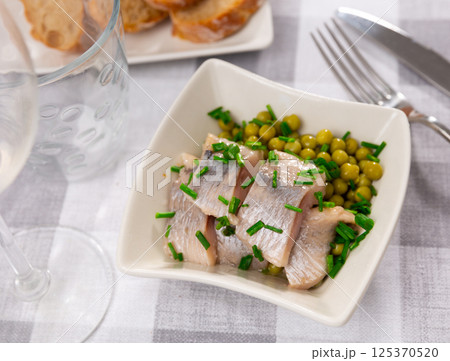 Appetizing herring with peas Appetizing herring with peas 125370520