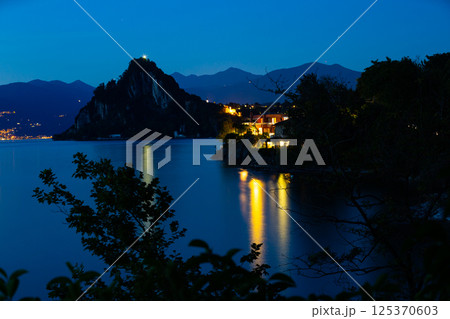 Night view of Castelveccana and Lake Maggiore Night view of Castelveccana and Lake Maggiore 125370603