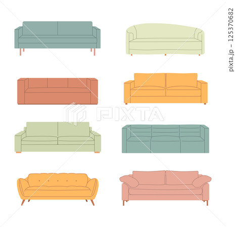 Modern Sofas Set in Flat Style 125370682