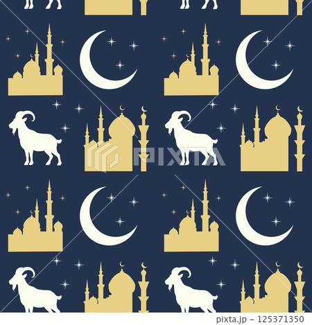 Islamic festive pattern on dark background 125371350