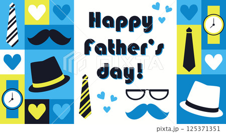 Colorful geometry Fathers Day card 125371351