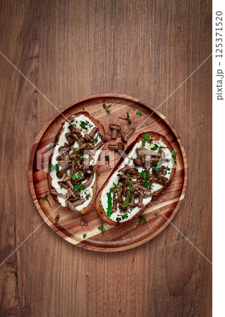 sandwiches with cream cheese and pickled honeydew, healthy breakfast, homemade, 125371520