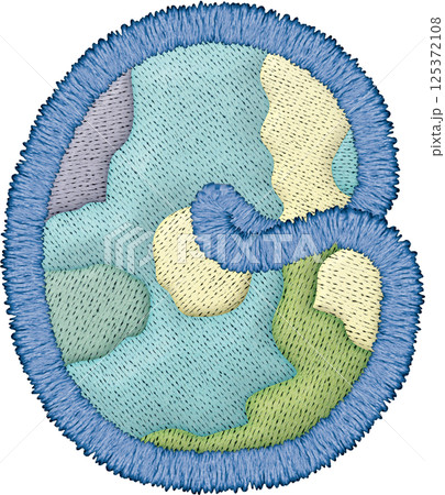 Beautiful embroidery showcases patchwork letter lowercase c design with vibrant colors and textures Beautiful embroidery showcases patchwork letter lowercase c design with vibrant colors and textures 125372108