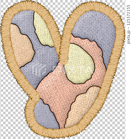 Beautiful patchwork letter uppercase Y design featuring embroidery soft colors and textured textile  125372155