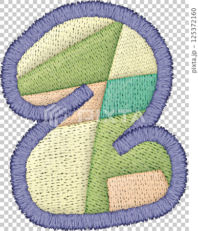 Beautifully crafted alphabet patchwork letter number 2 with embroidery 125372160