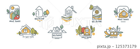 My Sweet Eco Home Logo and Label Design Vector Set 125373179