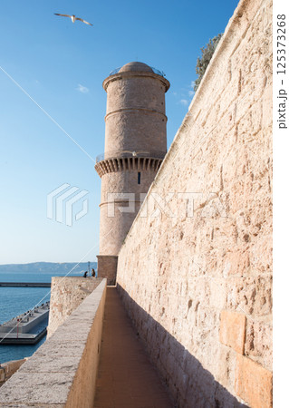 Fort and tower at Marseille harbour. France 125373268