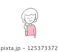 自分を指さす女性 125373372