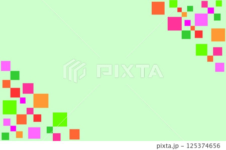 フレーム 幾何学模様 四角形 ピンク オレンジ色 グリーン フレーム 幾何学模様 四角形 ピンク オレンジ色 グリーン 125374656