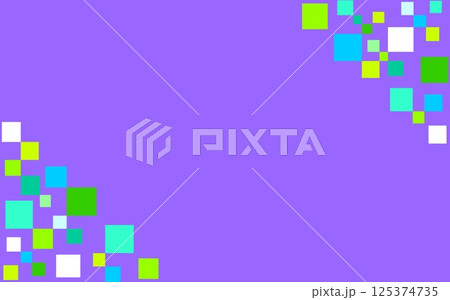 フレーム　幾何学模様　四角形　ブルー　グリーン　パープル 125374735
