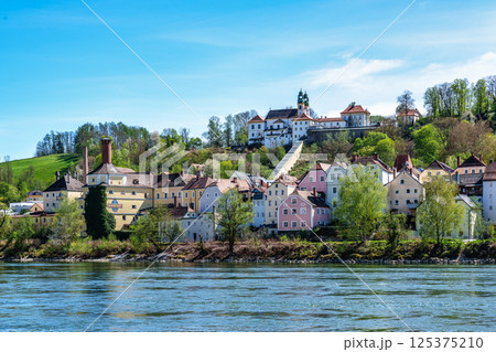 Mariahilf pilgrimage church in Passau, Lower Bavaria, Bavaria, Germany. Pauline monastery, city of three rivers 125375210