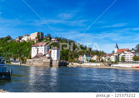 Veste Oberhaus in Passau, Germany, a fortress founded in 1219 and the stronghold of the Bishop of Passau Veste Oberhaus in Passau, Germany, a fortress founded in 1219 and the stronghold of the Bishop of Passau 125375212