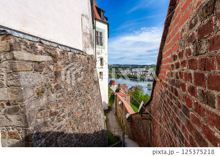 Veste Oberhaus in Passau, Germany, a fortress founded in 1219 and the stronghold of the Bishop of Passau 125375218