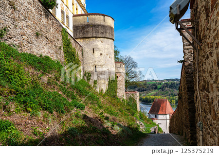 Veste Oberhaus in Passau, Germany, a fortress founded in 1219 and the stronghold of the Bishop of Passau 125375219