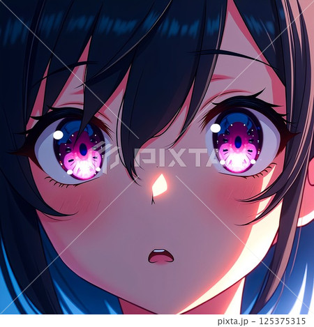 【イラスト素材】瞳の奥に5-可憐に見つめる幼い少女像 125375315