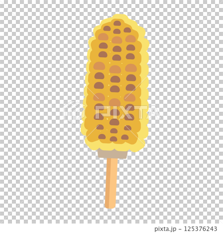 Grilled corn illustration 125376243