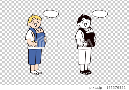 Illustration set of father and baby Illustration set of father and baby 125376521