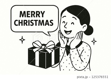 クリスマスプレゼントと女性 125376551