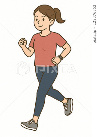 ランニングする女性 125376552
