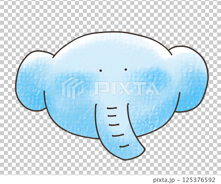 A simple and relaxed elephant animal icon in analog style 125376592