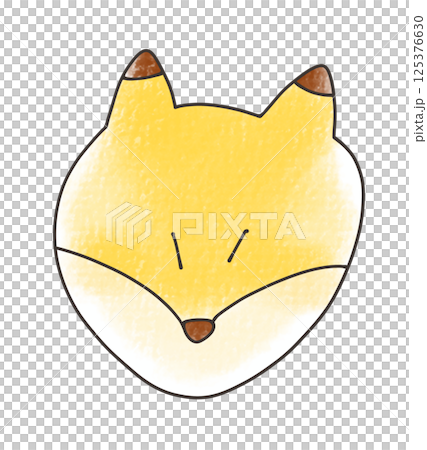 A simple and relaxed fox animal icon in analog style 125376630