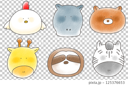 Loose and simple animal icon set 4 Analog style 125376653