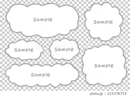 手繪蠟筆框套裝，形狀粗糙 125376753