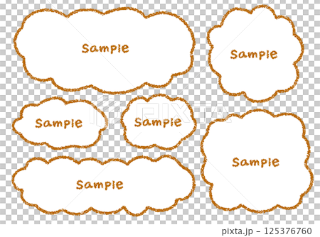 Hand-drawn crayon frame set with rough shapes 125376760