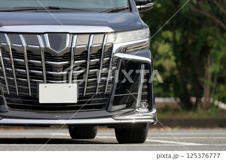 駐車中の黒い高級ミニバン イメージ 駐車中の黒い高級ミニバン イメージ 125376777