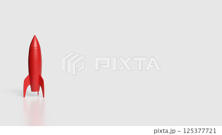 The Red rocket on white Background 3d Rendering.のイラスト素材 [125377721] - PIXTA