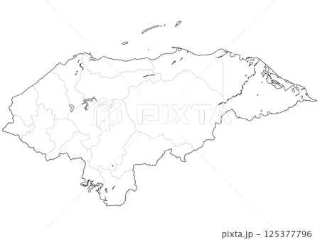 白地図　ホンジュラス 125377796
