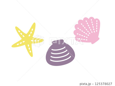 シンプルな貝殻のイラストセット 125378027