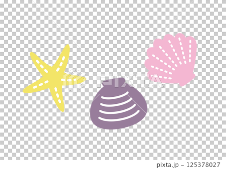 シンプルな貝殻のイラストセット 125378027