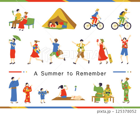 夏を楽しむ人達 125378052