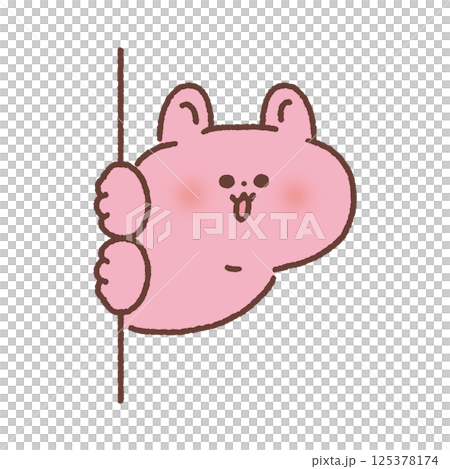 A cute rabbit peeking out from the wall A cute rabbit peeking out from the wall 125378174