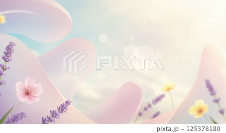 春をイメージした抽象画の背景 125378180