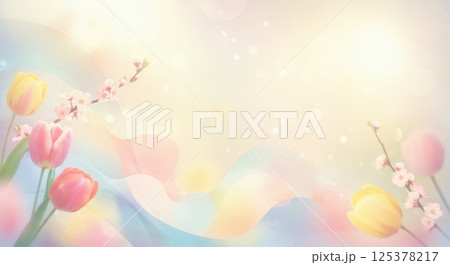 春をイメージした抽象画の背景 125378217