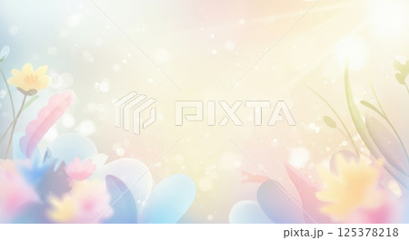 春をイメージした抽象画の背景 125378218