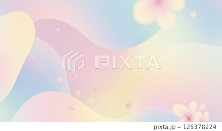 春をイメージした抽象画の背景 125378224