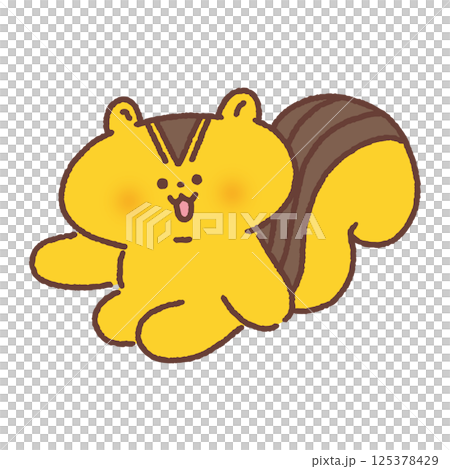 座っている可愛いリス 125378429