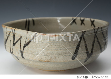茶道具,工芸品, 唐津焼,人間国宝,十二代 中里太郎衛門(無庵),絵唐津,四方鉢, 125378636