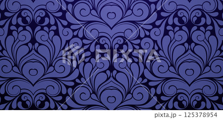 Seamless pattern with floral Elegance Ornamental Swirls in Royal Blue for wallpapers in the style of baroque seamless, Fashionable modern wallpaper or textile, book cover printing paper material base Seamless pattern with floral Elegance Ornamental Swirls in Royal Blue for wallpapers in the style of baroque seamless, Fashionable modern wallpaper or textile, book cover printing paper material base 125378954
