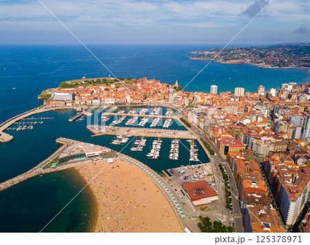 Cityscape and marina of Gijon Cityscape and marina of Gijon 125378971
