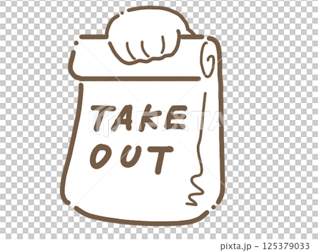 外帶食品（袋子和手） 125379033