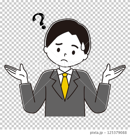 Illustration of a man in a suit giving up Illustration of a man in a suit giving up 125379088