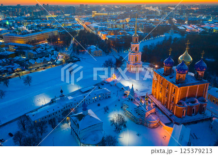 Top view of Ryazan Kremlin with Assumption Cathedral Top view of Ryazan Kremlin with Assumption Cathedral 125379213