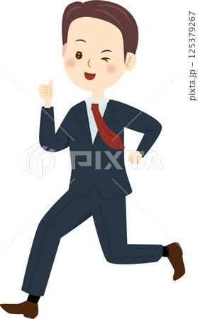 若いビジネスマンが走っている 125379267