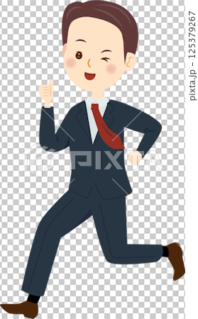 若いビジネスマンが走っている 125379267