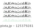 シンプルな街並みのイラストセット 125379281